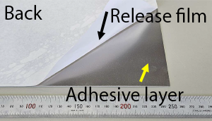 Cleaning Sheet Appearance (Release Film Removed, Adhesive Layer Exposed)
